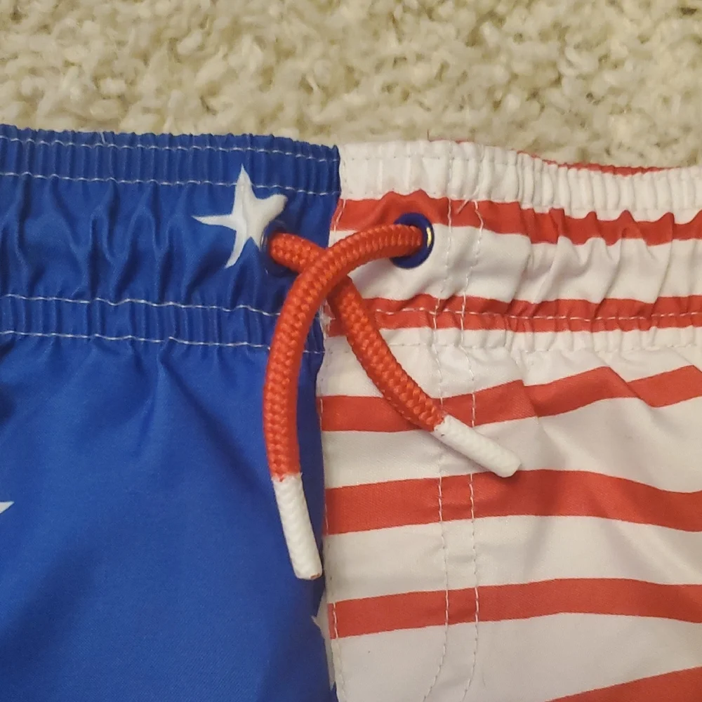 5 For $25 Cat & Jack Kids Red White Blue American Swimming Shorts Size 18 Months